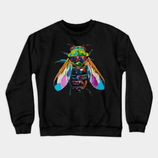 Cicada Colorful Pop Art Design Animal Lover Gift Idea Crewneck Sweatshirt